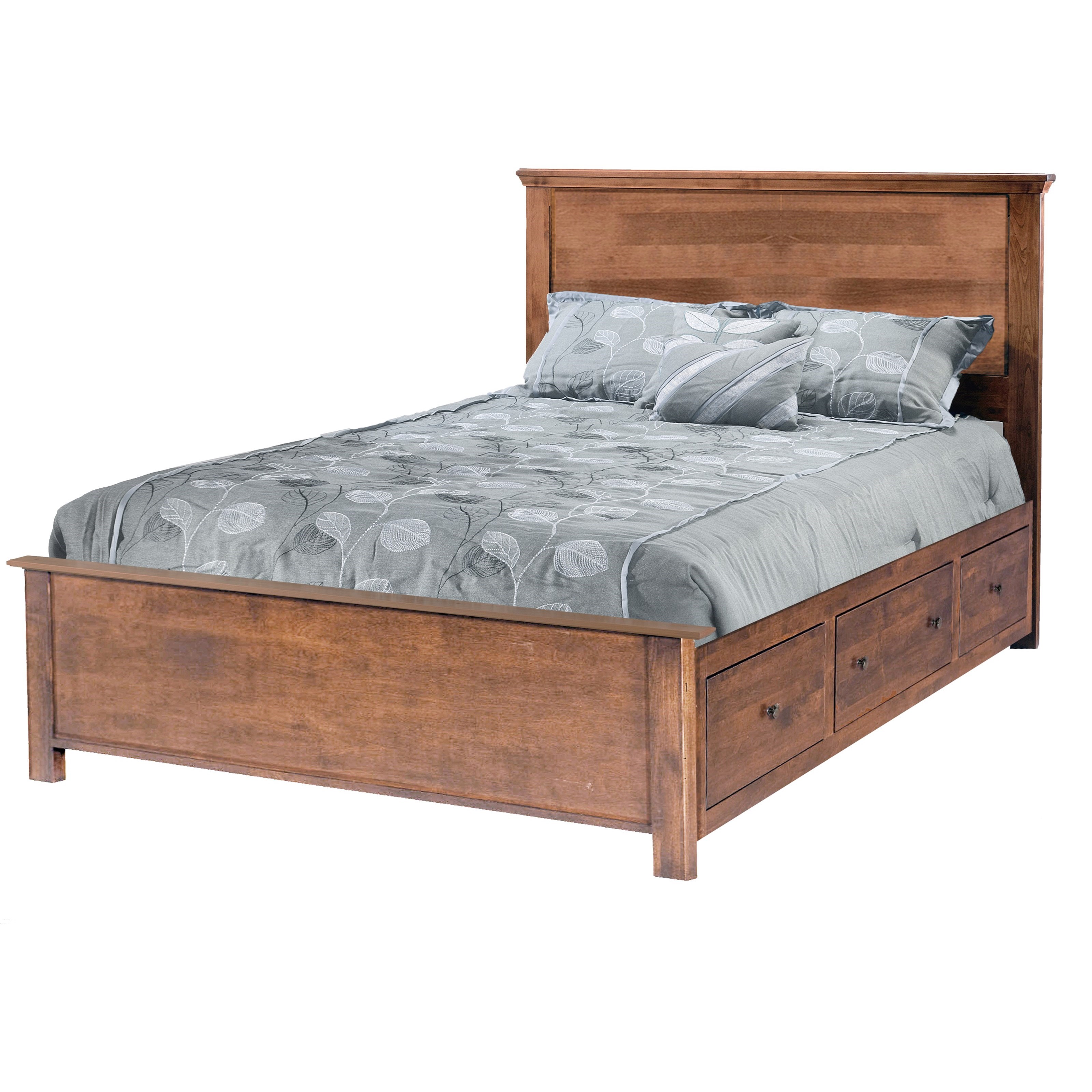 Archbold Furniture Portland Queen Elevated Storage Bed with 6 Drawers
